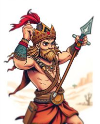 Embark on a thrilling desert adventure with a brave, Disney-style hero. This symbolic traditional tattoo art print features v