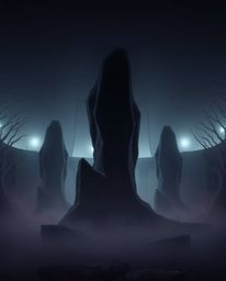 Explore an eerie and creepy Isekai anime atmosphere rendered in stunning 3D shapes with a smooth gradient texture and futuris
