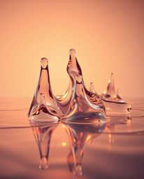 Explore the captivating beauty of sculptural 3D fluid shapes crafted from mercury, reflecting a mesmerizing dance of light un