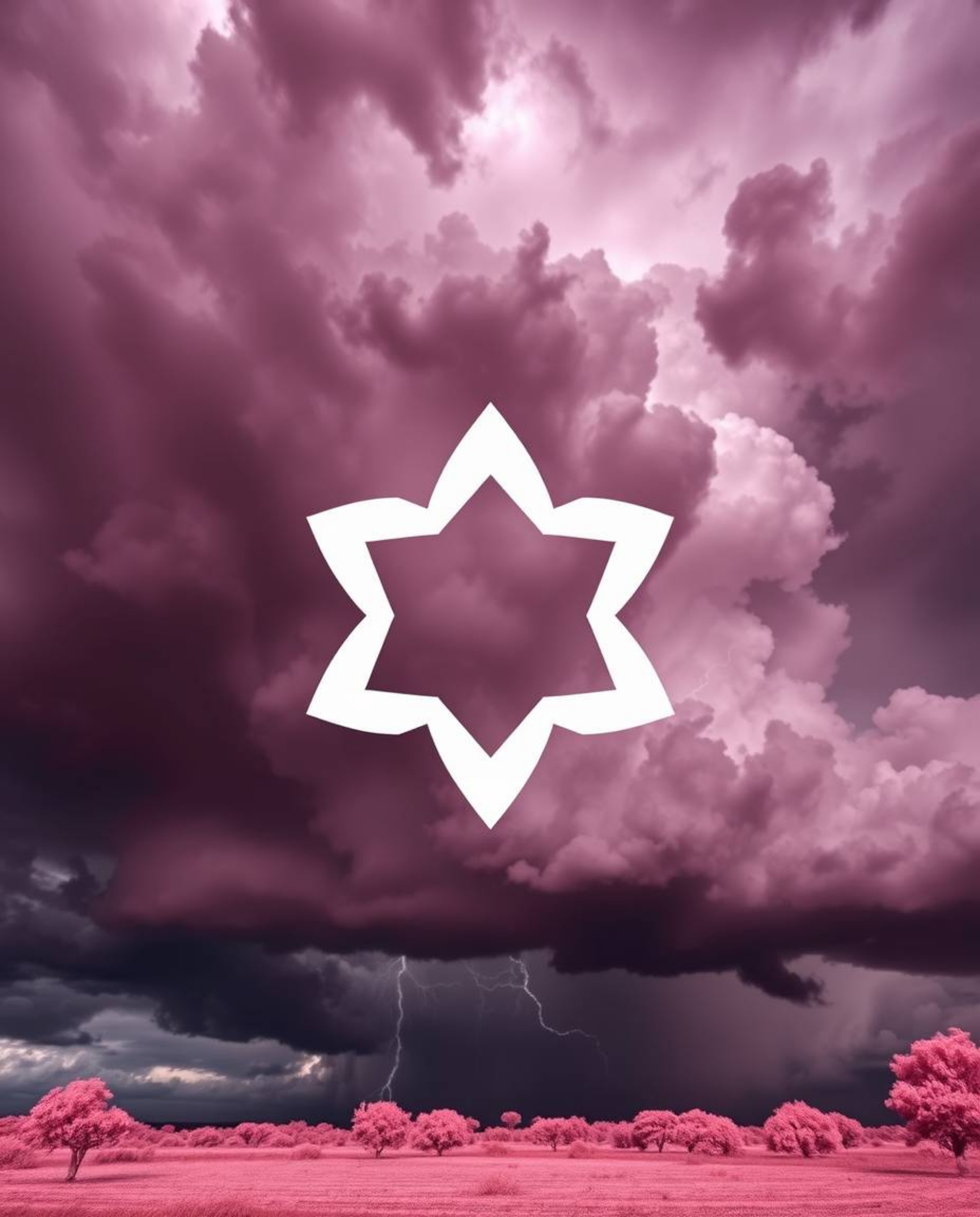 Explore a captivating blend of intense dramatic weather captured in surreal infrared tones, inspiring logo design with geomet