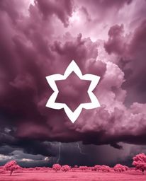 Explore a captivating blend of intense dramatic weather captured in surreal infrared tones, inspiring logo design with geomet