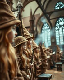 Discover an enchanting world in this extreme macro photograph.  A magical school brimming with young wizards is captured in e
