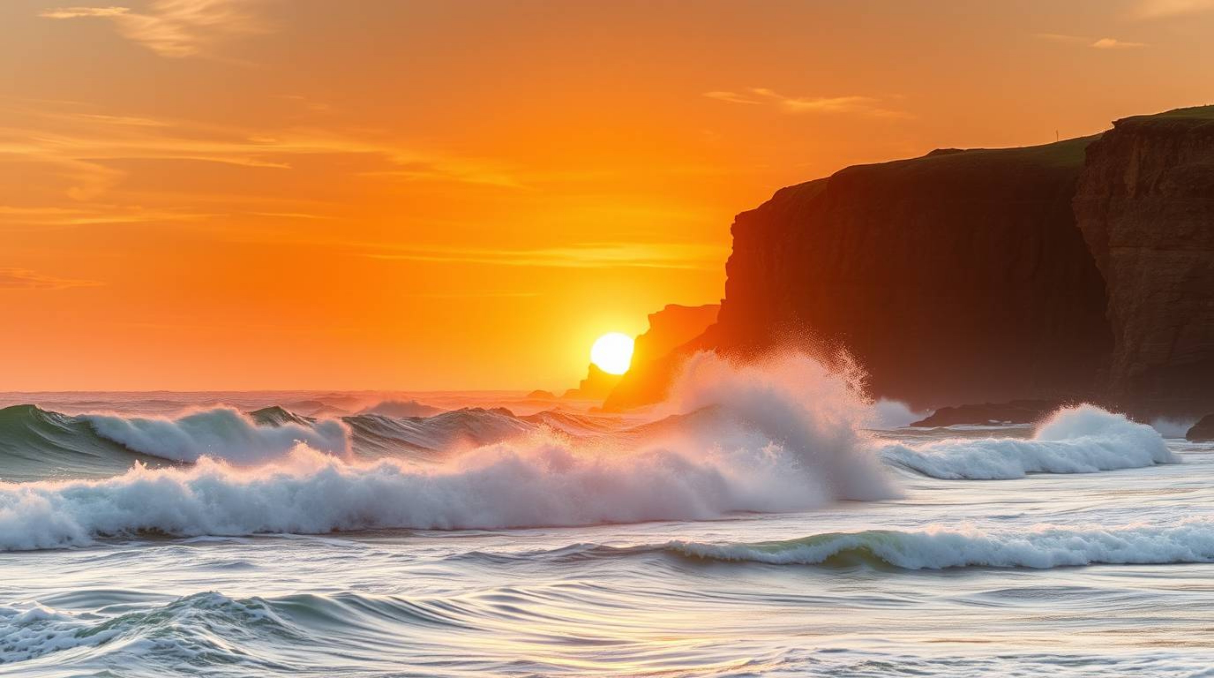 Experience the breathtaking beauty of gentle soft light meeting bright, vibrant colors.  Picture waves crashing dramatically 