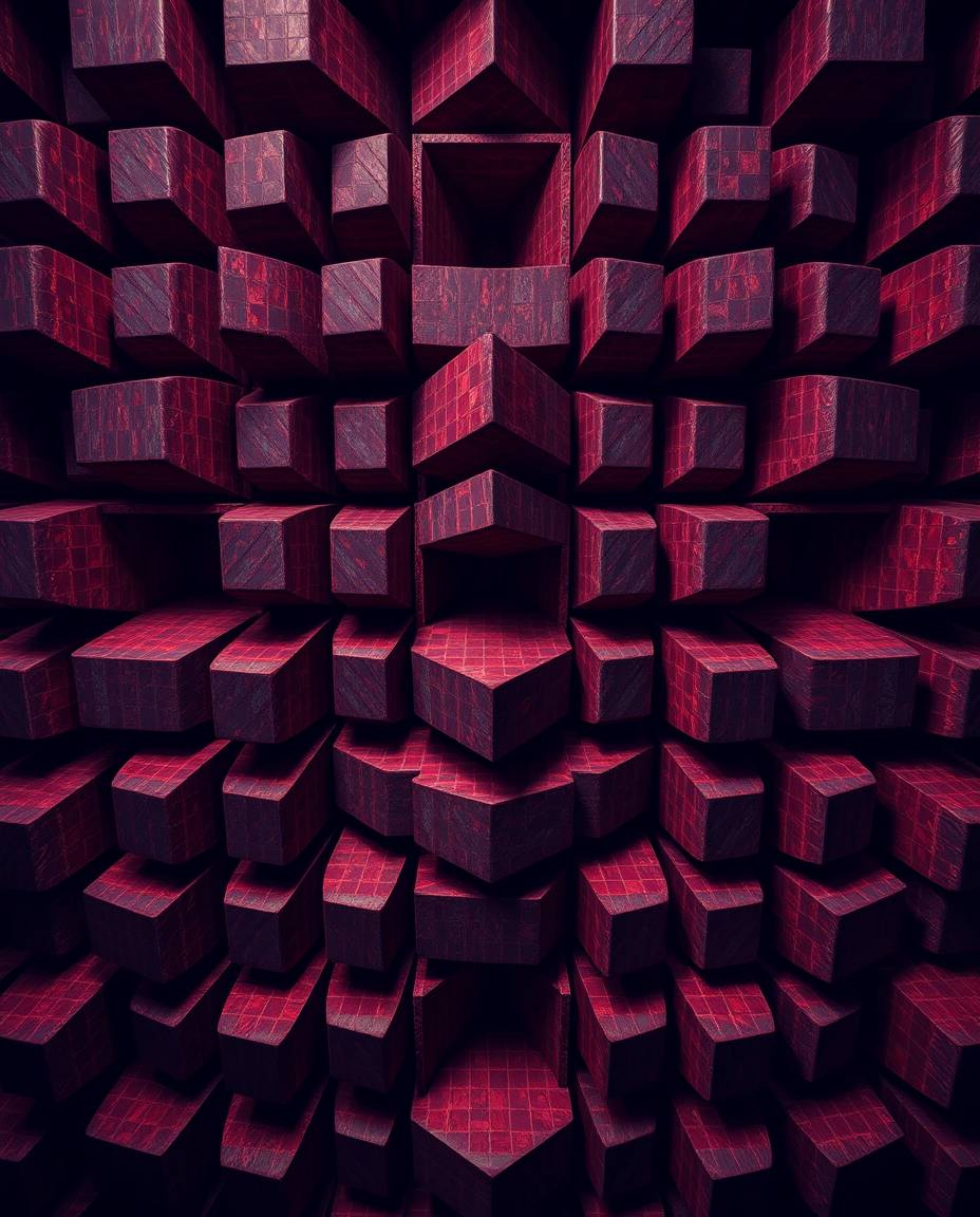 A captivating photograph, reminiscent of Associated Press style, showcases a mesmerizing repetitive cube pattern in Escher-st