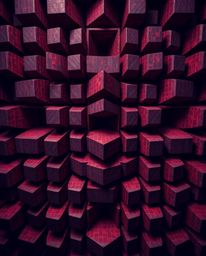 A captivating photograph, reminiscent of Associated Press style, showcases a mesmerizing repetitive cube pattern in Escher-st