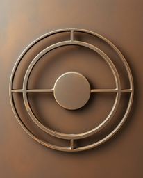 This artwork features a minimalist geometric pattern composed of circles and lines, rendered in the iconic Bauhaus style.  Th