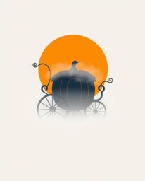 A captivating logo concept featuring a magical pumpkin transforming into a carriage, shrouded in thick fog.  The design empha