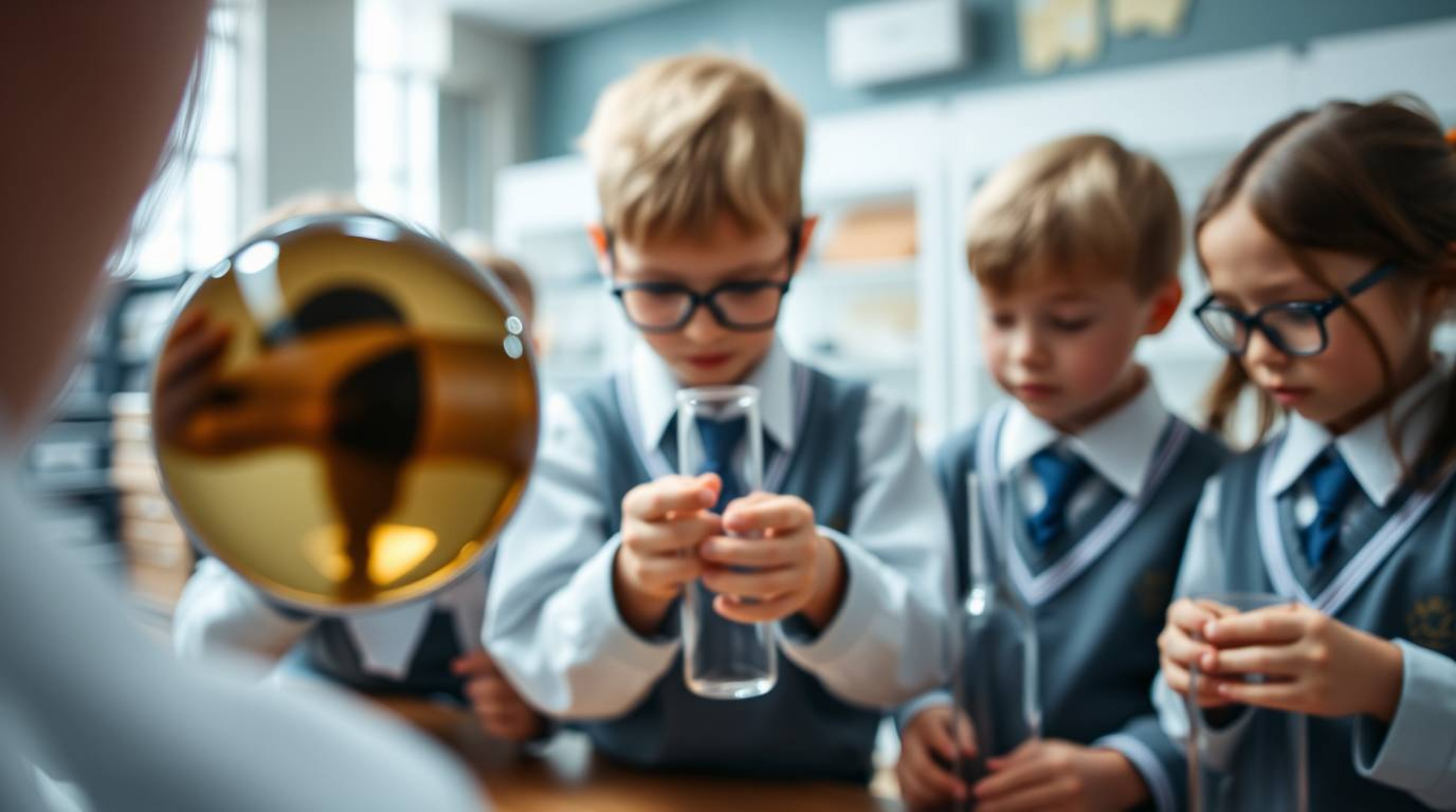 Explore the captivating world of extreme macro photography with a detailed view of a small subject: a group of quirky childre