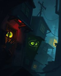 Experience a dynamic digital sketch featuring loose, painterly strokes depicting bioluminescent eyes watching from a shadowy 
