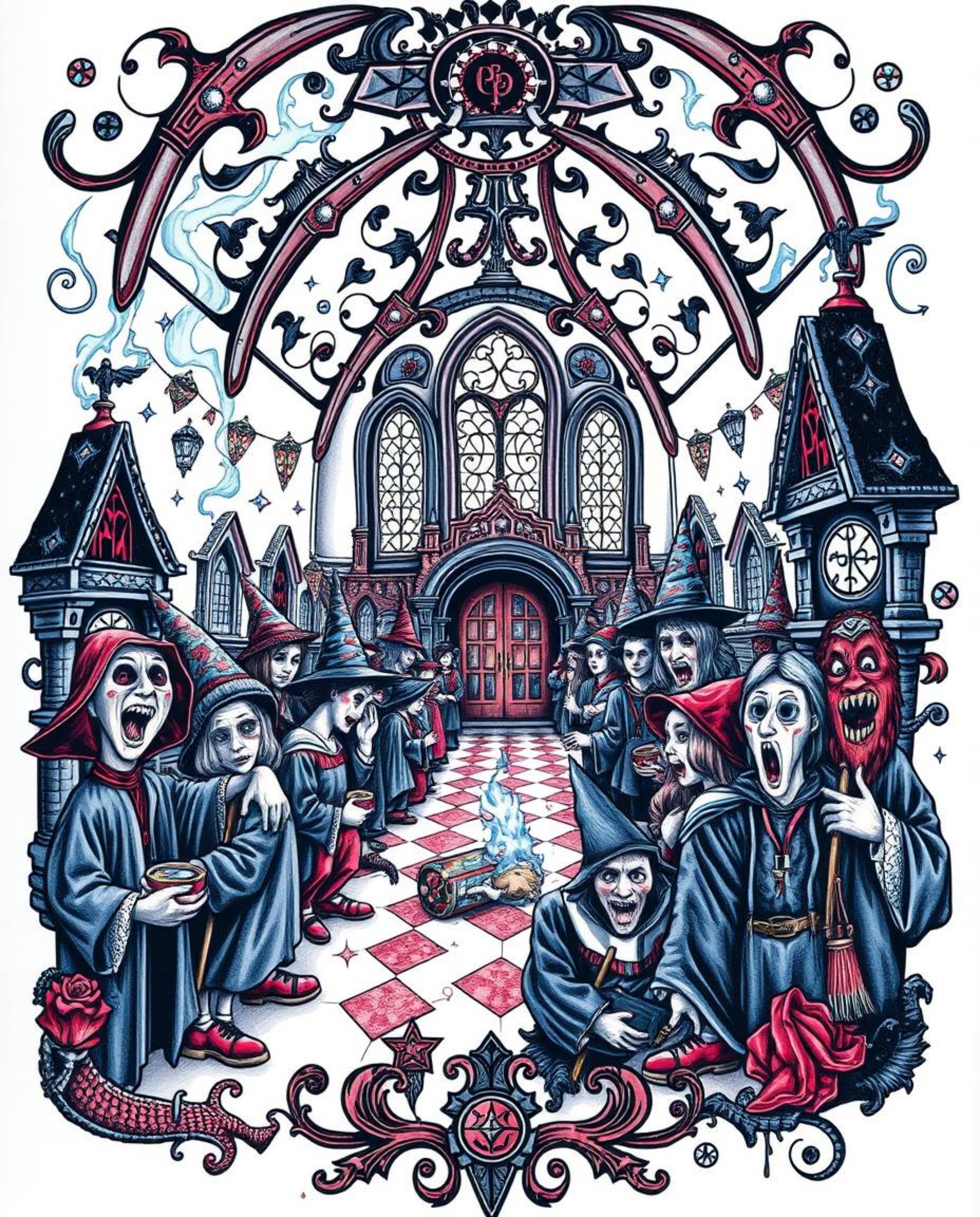 Immerse yourself in the enchanting world of magic with this vibrant, symbolic traditional tattoo art print. Depicting a magic