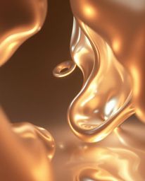 A stunning collection of high-realism 3D renders showcasing smooth, metallic fluid shapes suspended in zero gravity. Viewed f