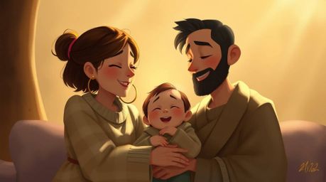 Experience a heartwarming family reunion depicted in a stunning digital painting in the iconic Pixar style. This artwork evok