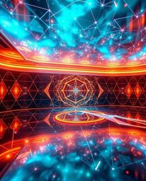 Experience a visually stunning and luxurious futuristic digital interface featuring intricate geometric patterns and a captiv