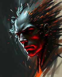 A dynamic digital sketch showcasing a human face morphing into a data stream due to a digital glitch.  The artwork utilizes l