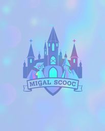 A visually captivating logo design for a magical school filled with young wizards. The design embraces iridescent colors, geo
