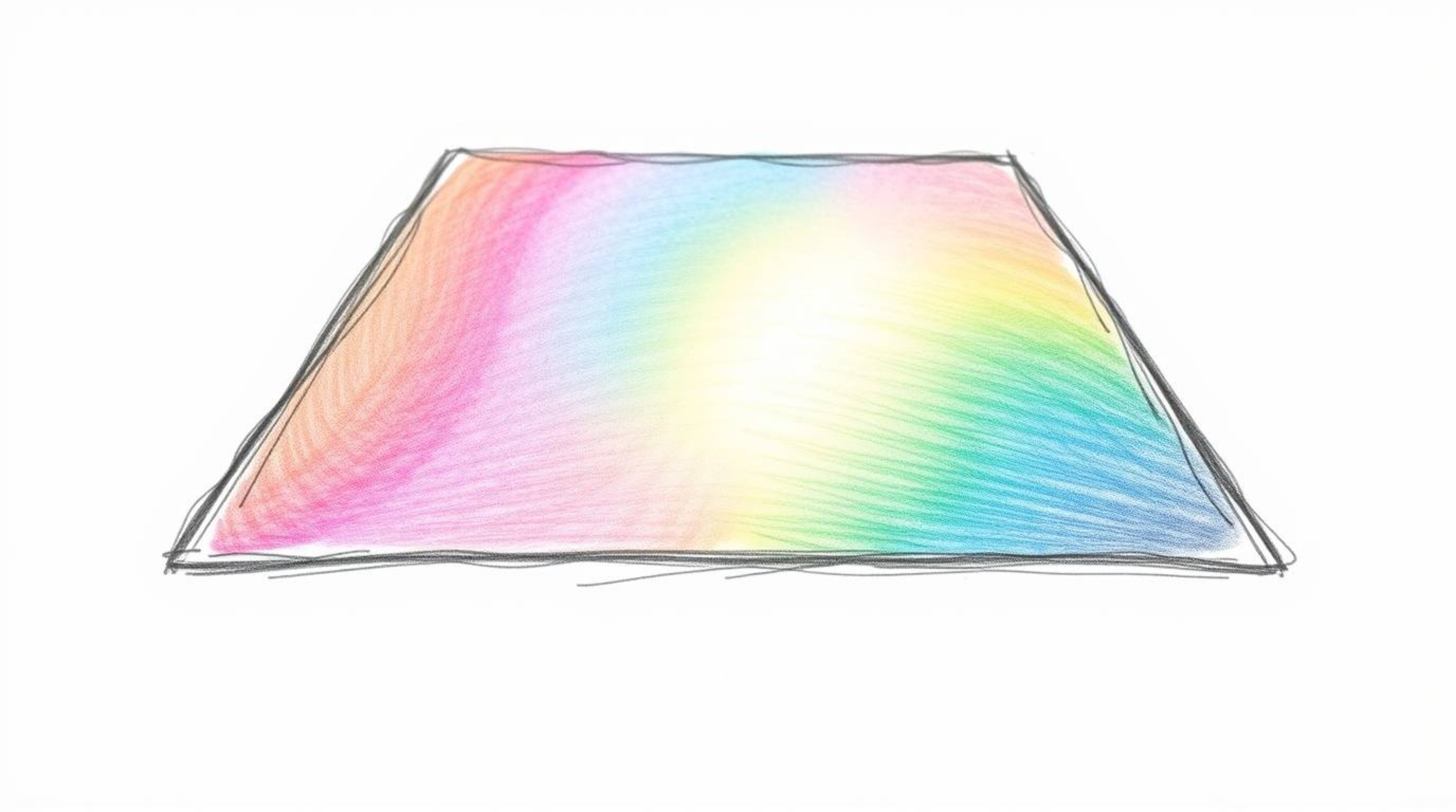 A captivating hand-drawn sketch showcases an iridescent gradient texture on a metallic surface.  The artwork features vibrant