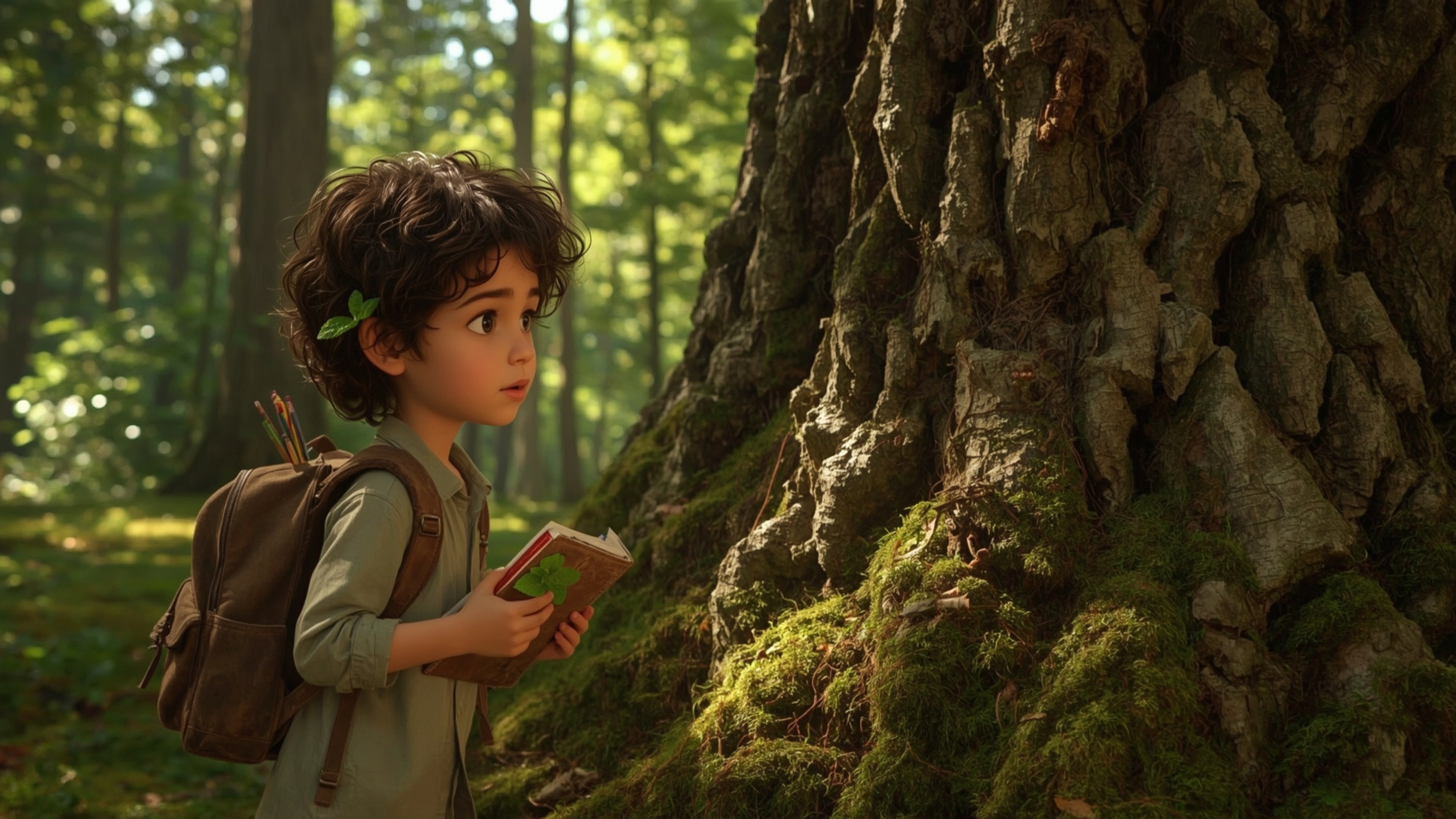 In a highly detailed, high-resolution stock photo reminiscent of Pixar's whimsical style, a brilliant young homeschooler stan