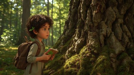 In a highly detailed, high-resolution stock photo reminiscent of Pixar's whimsical style, a brilliant young homeschooler stan