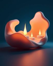 Explore a captivating futuristic 3D rendering showcasing fluid shapes with mesmerizing glowing edges against a deep blue back
