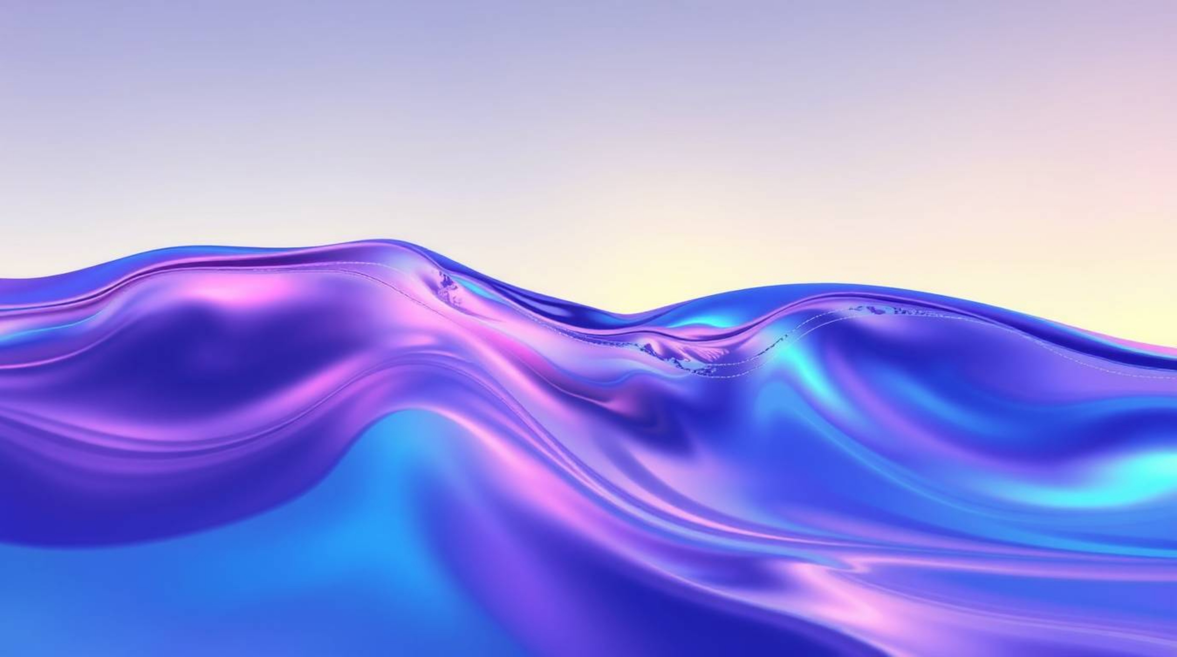 Experience the mesmerizing beauty of a fluid abstract wave, showcasing a captivating pastel gradient texture and bioluminesce