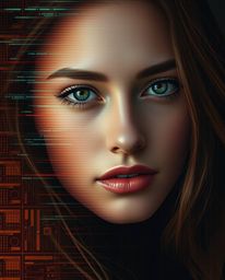 A captivating image depicts a human face morphing into a data stream, a digital glitch effect rendered in warm autumnal hues.