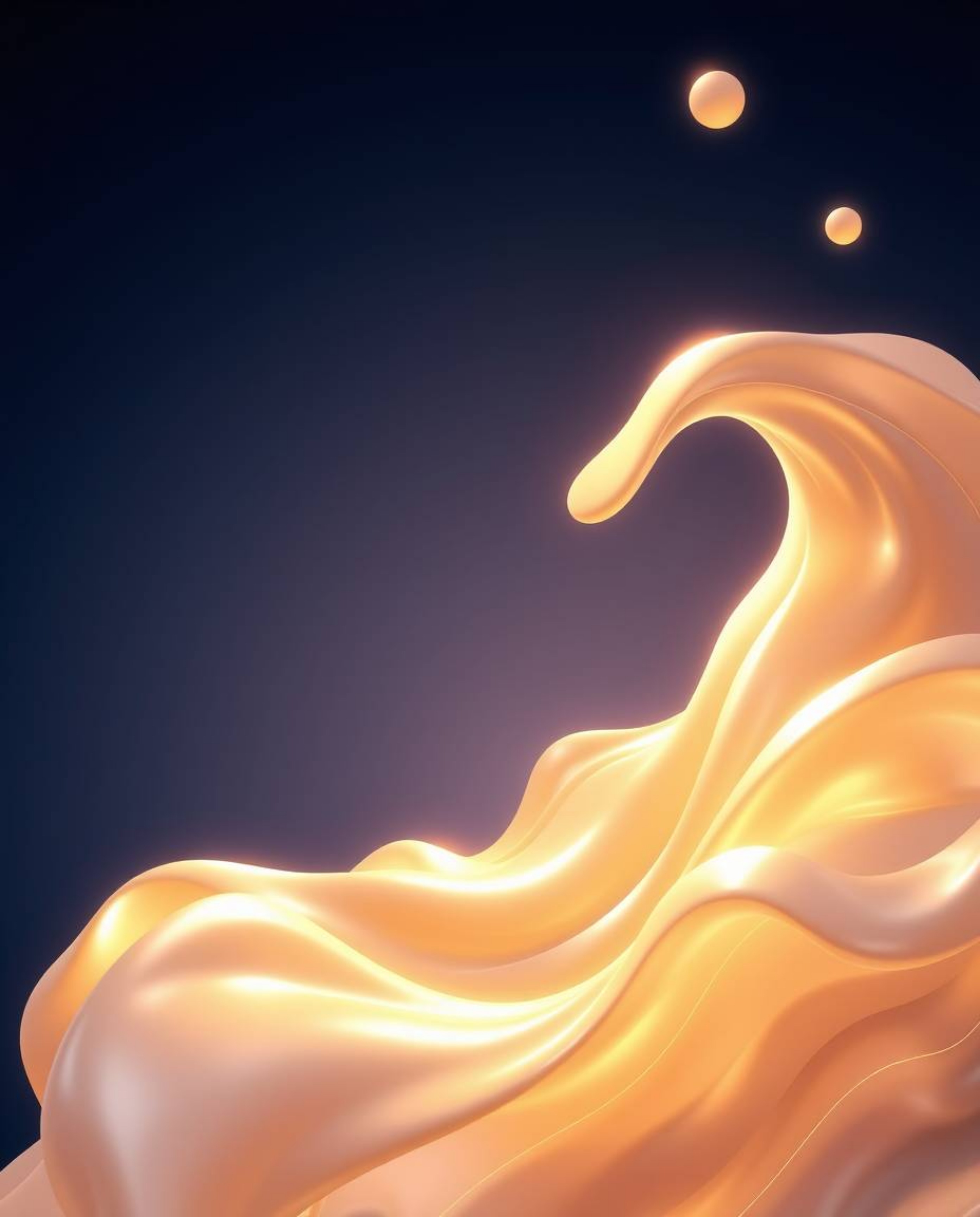 A captivating blend of Isekai anime aesthetics and futuristic 3D fluid shapes, this artwork features glowing edges against a 