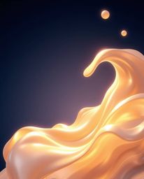 A captivating blend of Isekai anime aesthetics and futuristic 3D fluid shapes, this artwork features glowing edges against a 