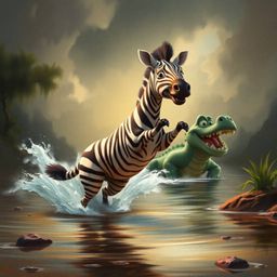 A vibrant and epic scene rendered in a classic oil painting style with a modern twist of future lens glow lighting. A 3D cart
