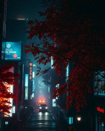 Explore a haunting futuristic cityscape rendered in glitch art.  Experience a unique blend of warm autumn colors and intense,