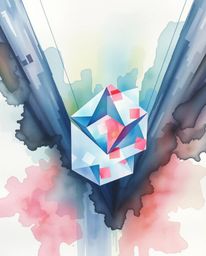 This delicate watercolor painting showcases a bird's-eye view perspective with translucent washes and fluid brushstrokes. Gli