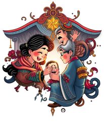 Experience a grand and epic scene of a heartfelt family reunion brought to life in the beloved Pixar style. This image featur