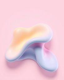 Explore the captivating world of abstract 3D liquid forms characterized by smooth gradient transitions and a delicate pastel 