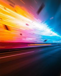 Explore the mesmerizing fusion of long exposure photography and surreal imagery. This captivating series captures a vibrant s