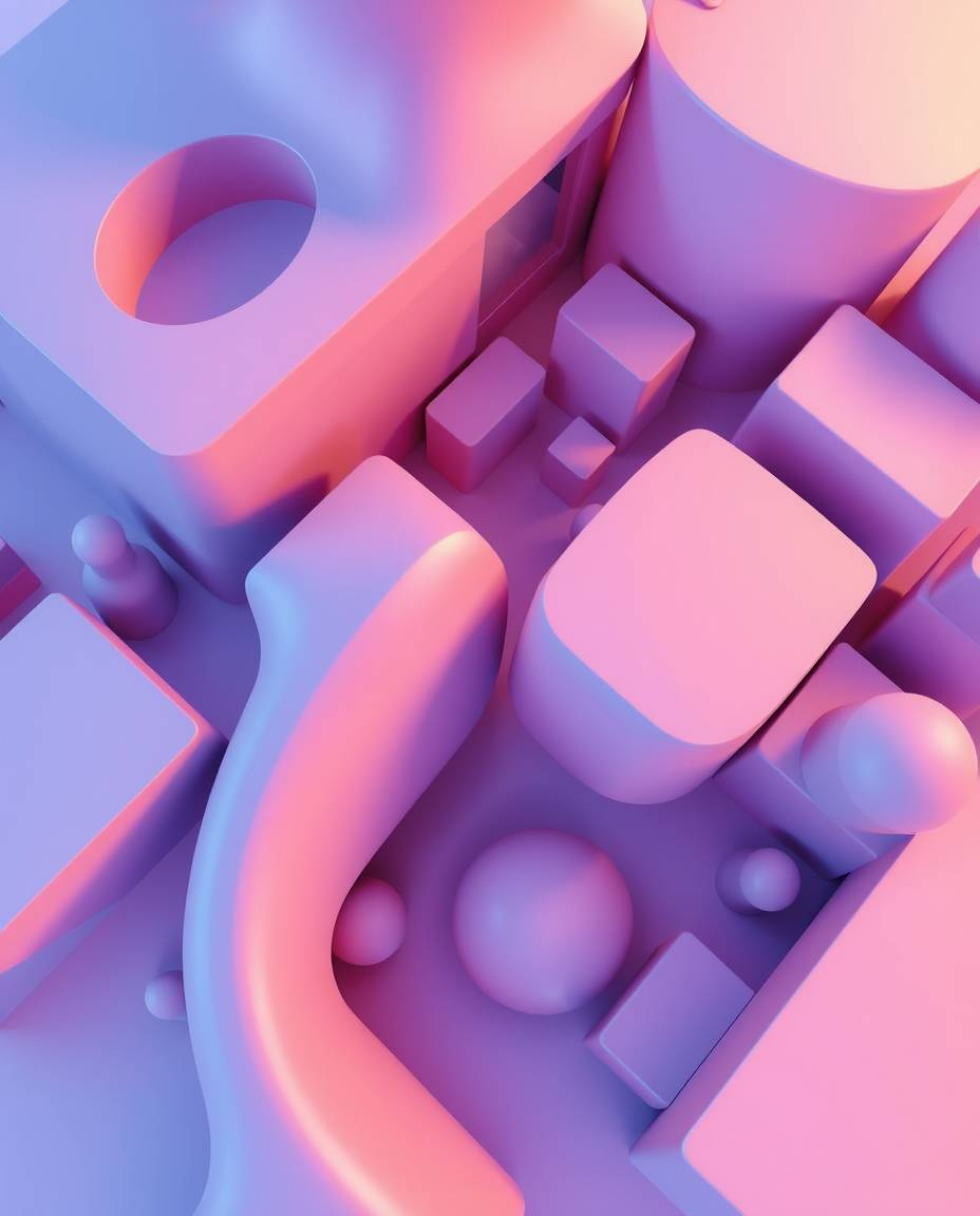 This artwork showcases a mesmerizing blend of futuristic art and 3D design. Featuring smooth gradient textures applied to int