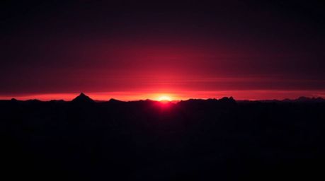 Capture the dramatic essence of a polar sunset with this high-contrast, low-key image.  The intense jet black shadows emphasi
