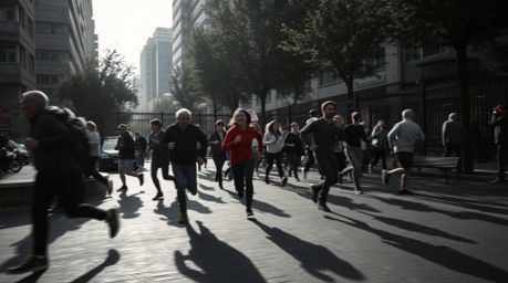 Experience a dramatic slow-motion journey through an urban playground, captured in striking jet-black candid street photograp