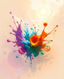 Experience a mesmerizing journey into a surreal digital landscape. This dynamic artwork showcases abstract 3D colorful splash