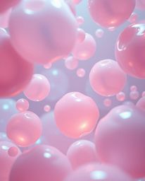 Explore an ethereal spiritual realm depicted through floating 3D blobs of fluid jelly, showcasing vibrant colors and captivat