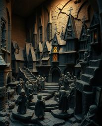 Explore a whimsical world with this moody and captivating depiction of a magical school teeming with young wizards. Crafted f