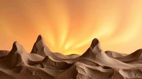 This stunning piece of sculptural clay art captures the ethereal beauty of the Northern Lights emerging over a breathtaking s