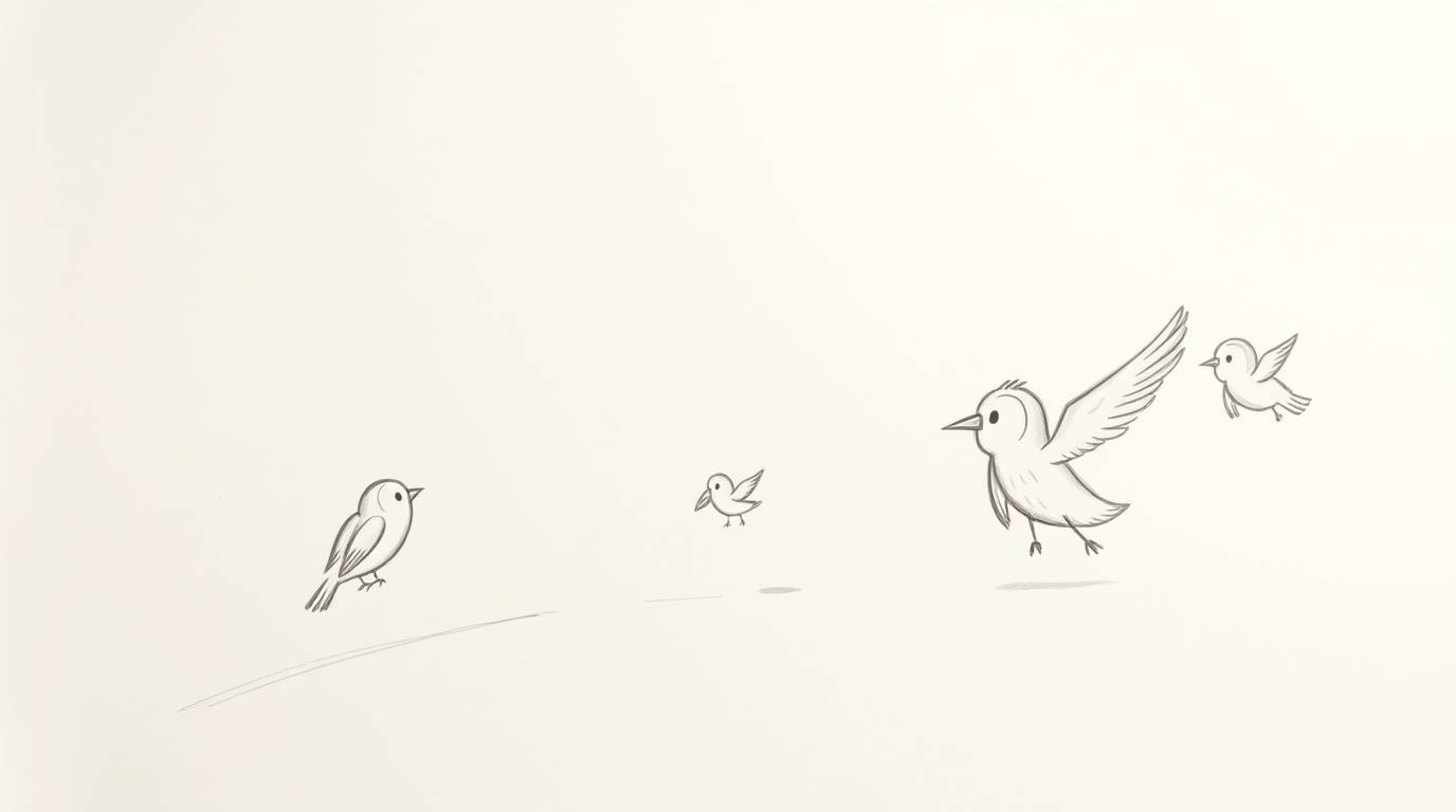 A charming, hand-drawn Pixar-style sketch depicts a blind owl with soft pencil strokes against a clean white backdrop. This w
