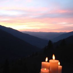 Experience the tranquility of a sunset over a quiet mountain valley.  Imagine soft pastel colors painting the sky, warmed by 