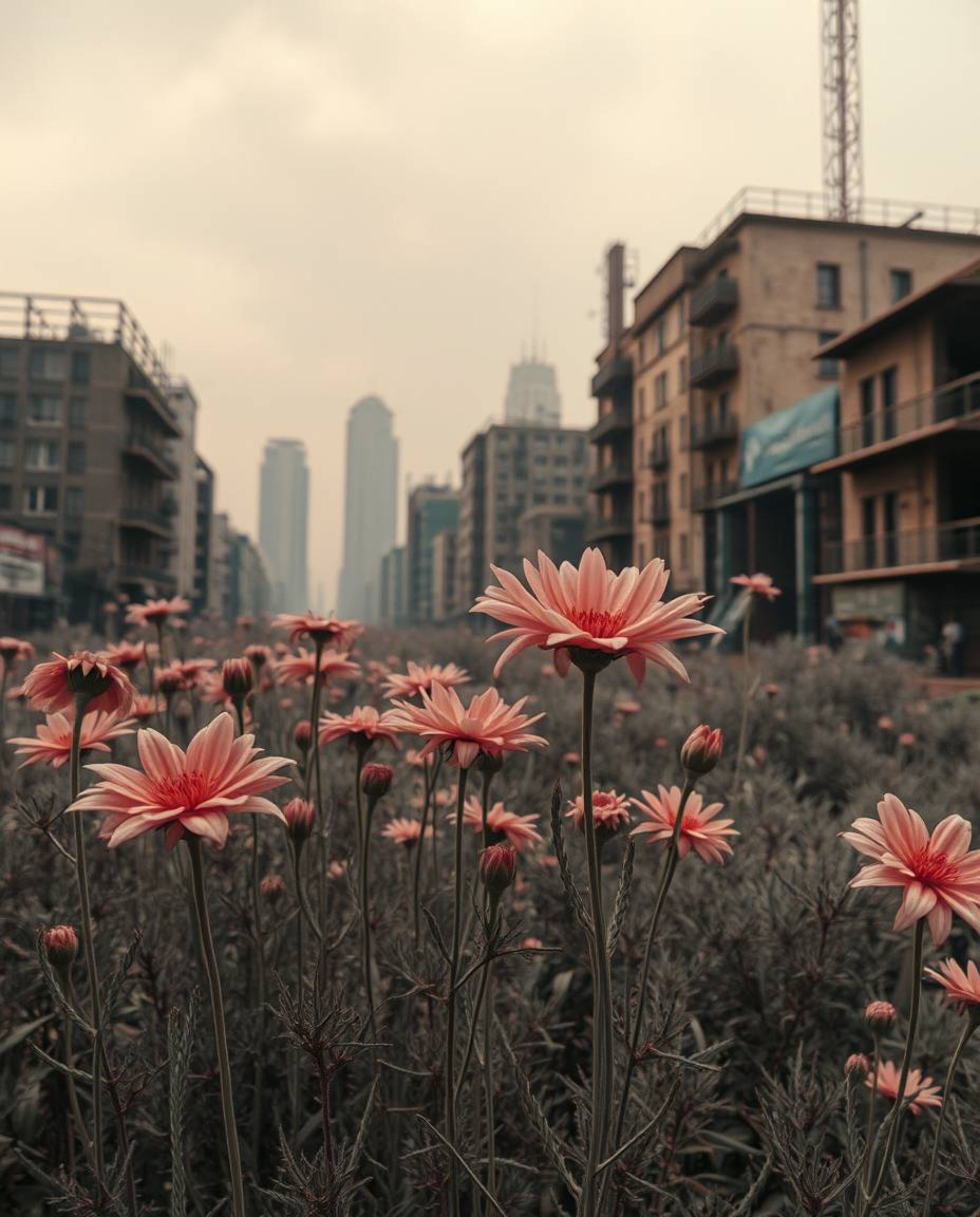 Discover breathtaking surreal infrared photographs of flowers blooming amidst the ruins of a post-apocalyptic city.  Experien