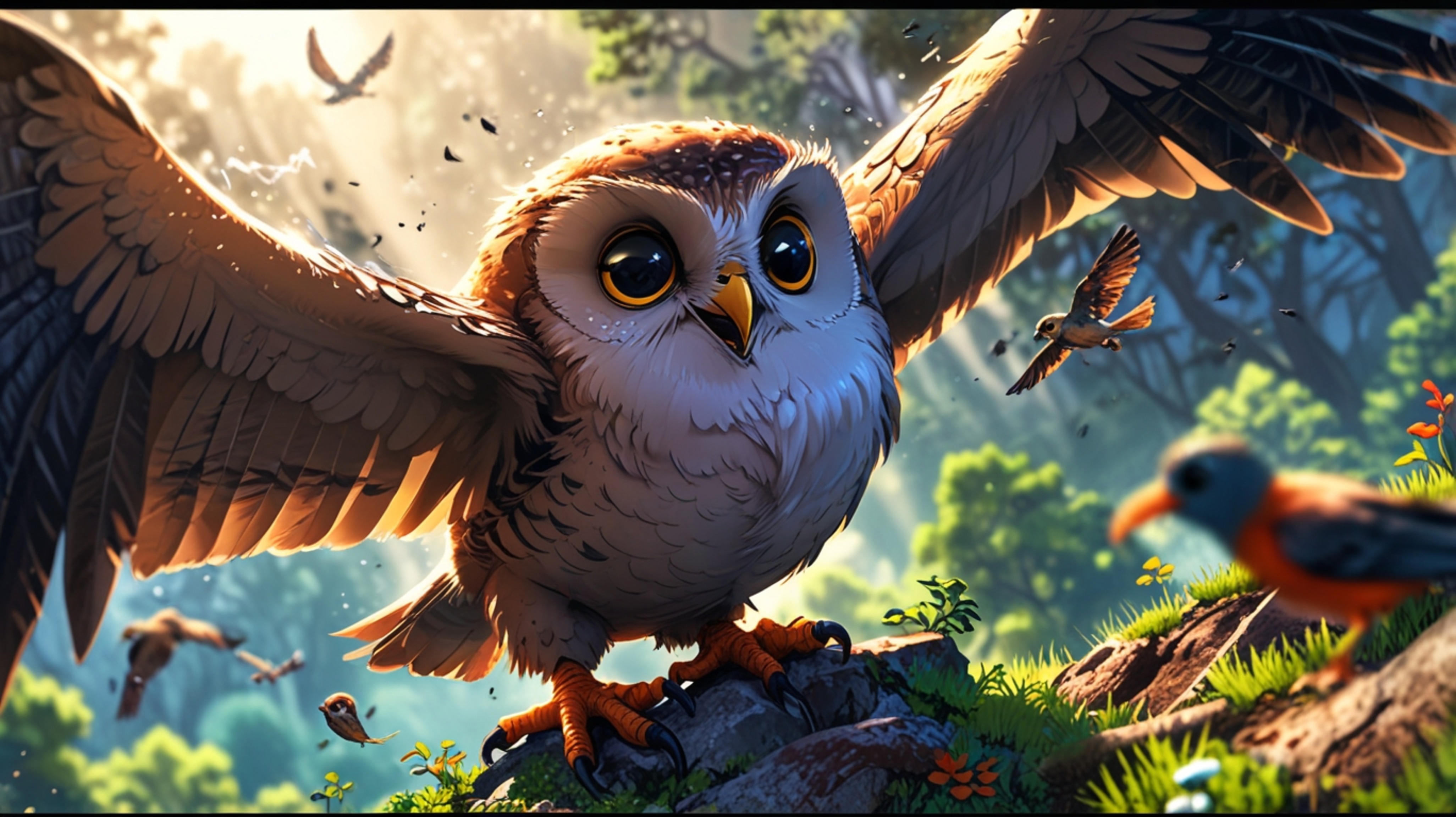 In a heartwarming scene that blends the emotional depth of Pixar with the expressive style of anime, a wise blind owl patient