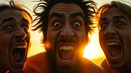 This collection features scenes ranging from gross-out comedy with exaggerated expressions captured under the warm glow of go