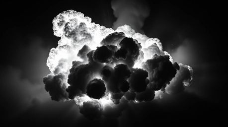 A dramatic, high-angle black and white image captures the intense moment of a TNT explosion in the Wild West.  Strong contras