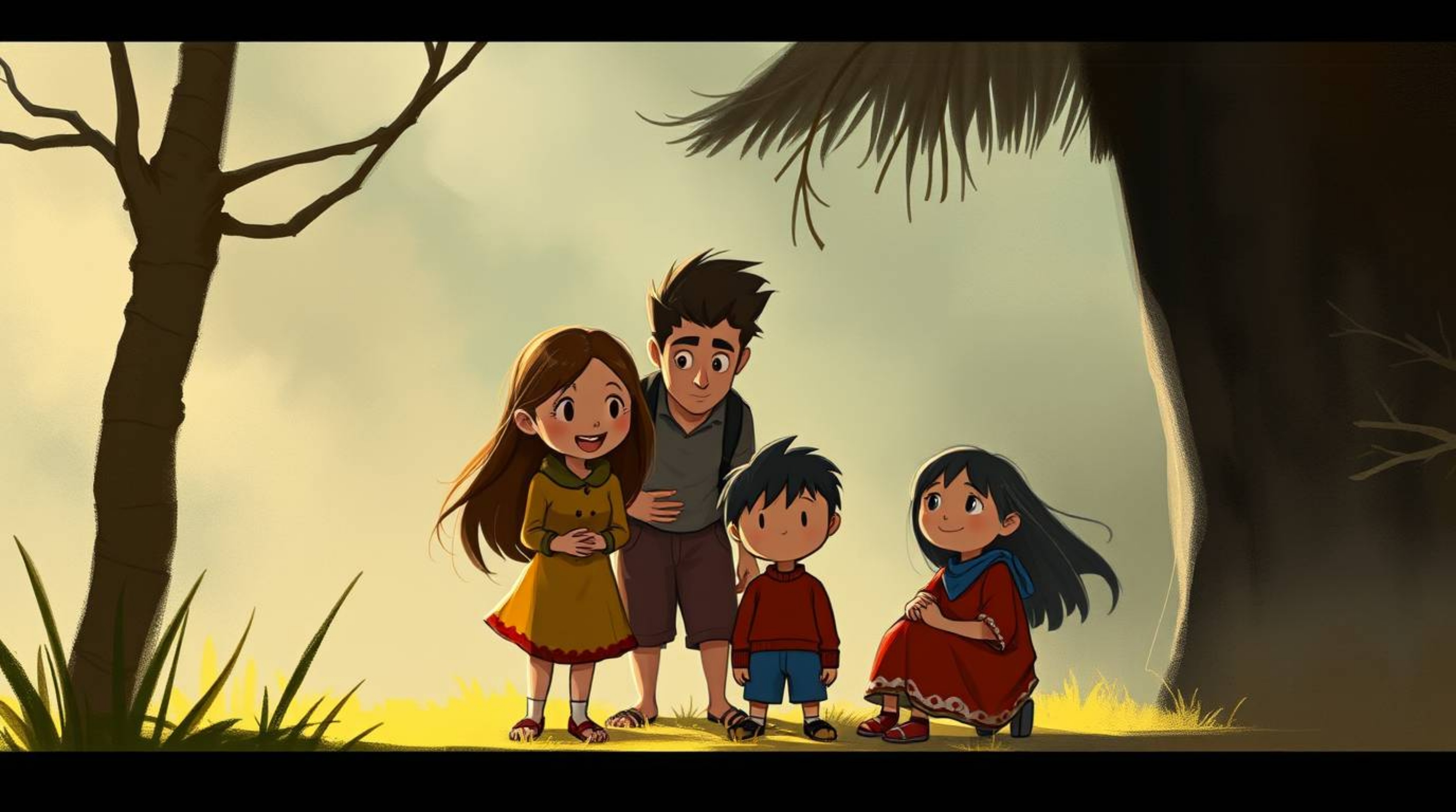 Explore heartwarming family reunions depicted in a digital sketch style, featuring loose painterly strokes and epic, compleme