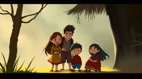 Explore heartwarming family reunions depicted in a digital sketch style, featuring loose painterly strokes and epic, compleme
