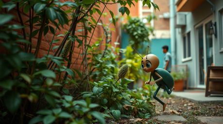 Explore the world from a new perspective with candid street photography capturing a bug-sized hero's adventure through an urb