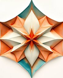A captivating monochrome watercolor painting showcases a 3D geometric pattern reminiscent of folded paper.  The artwork featu